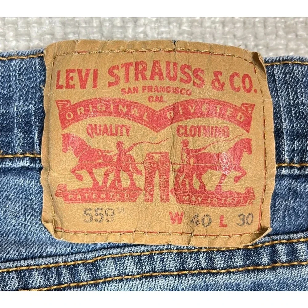 Levi’s 559 Jeans Men's 40x30 Relaxed Straight Medium Wash Blue Denim